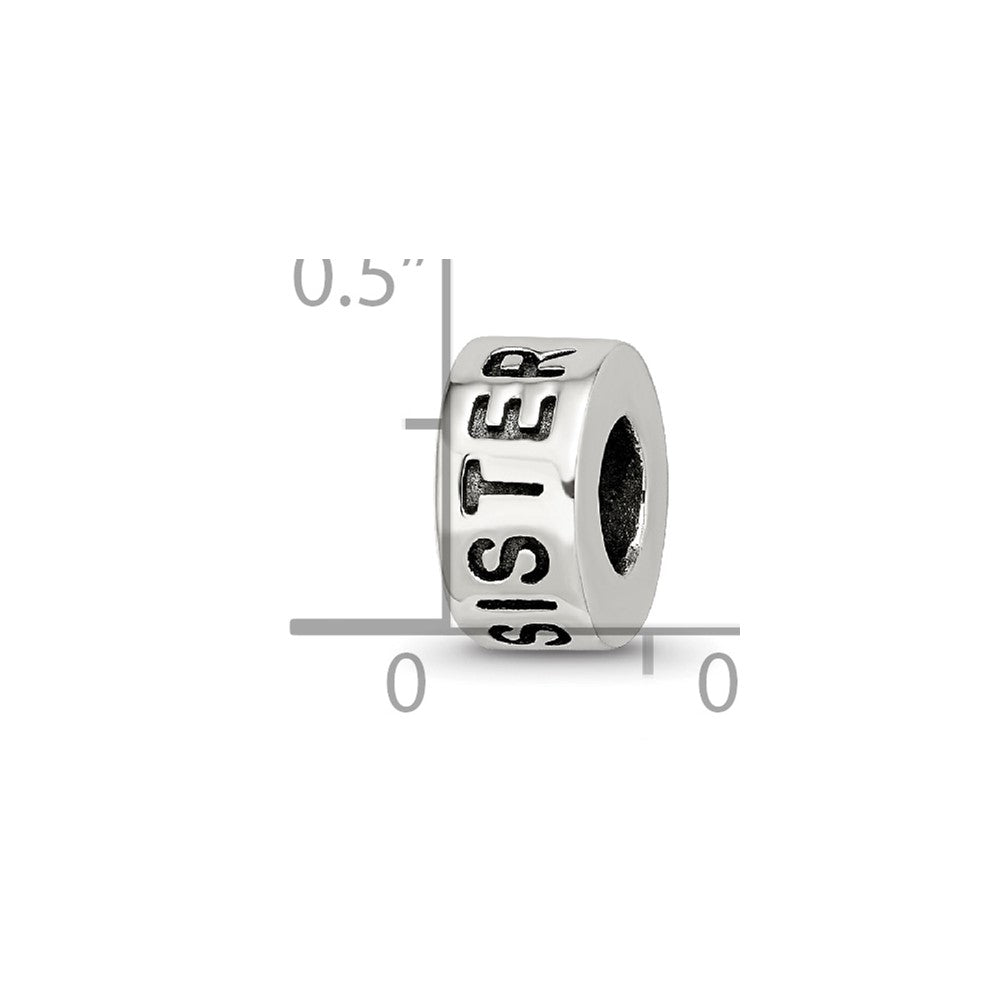 Sterling Silver Reflections Antiqued Sister Bead