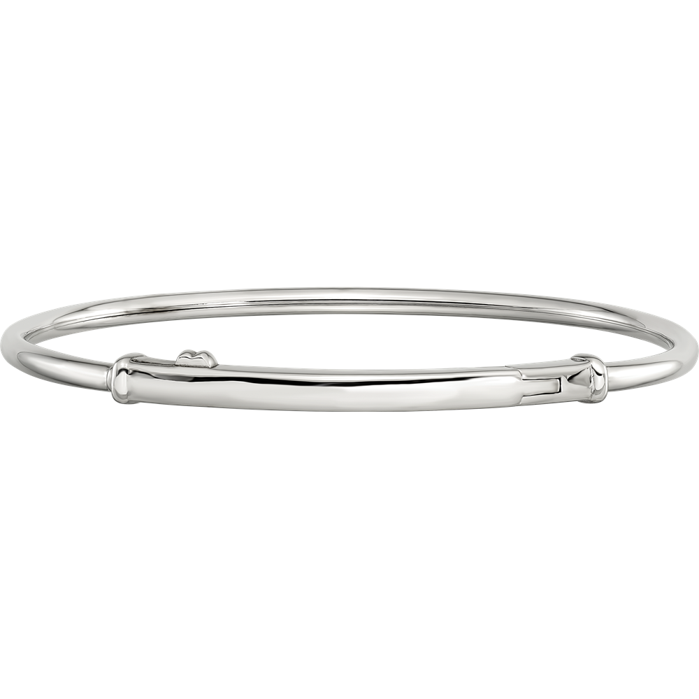 Sterling Silver Reflections Rhodium-plated Hinged Clasp Bangle