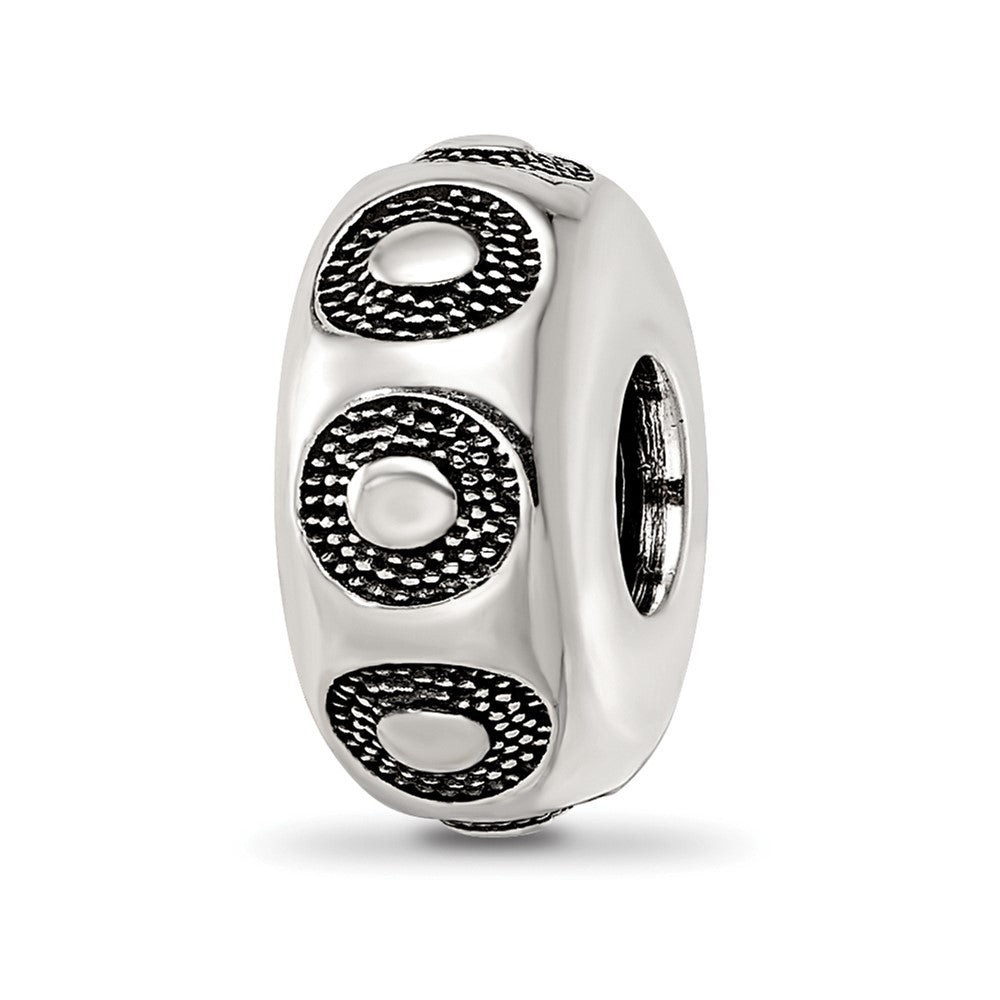 Sterling Silver Reflections Antiqued Circle Pattern Bead