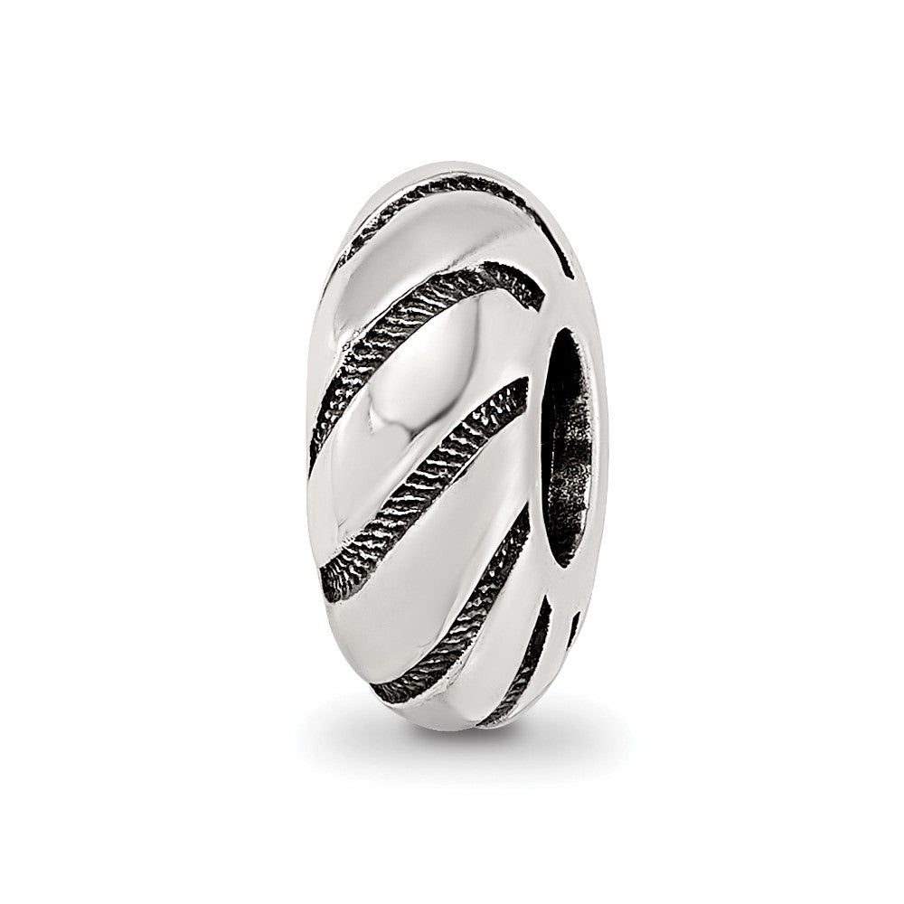Sterling Silver Reflections Antiqued Swirl Pattern Bead
