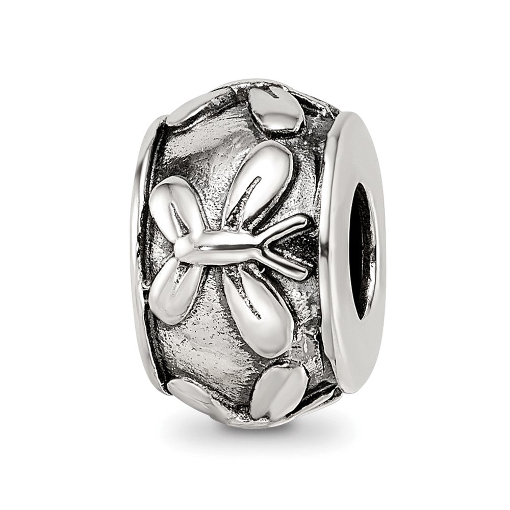 Sterling Silver Reflections Antiqued Butterfly Pattern Bead