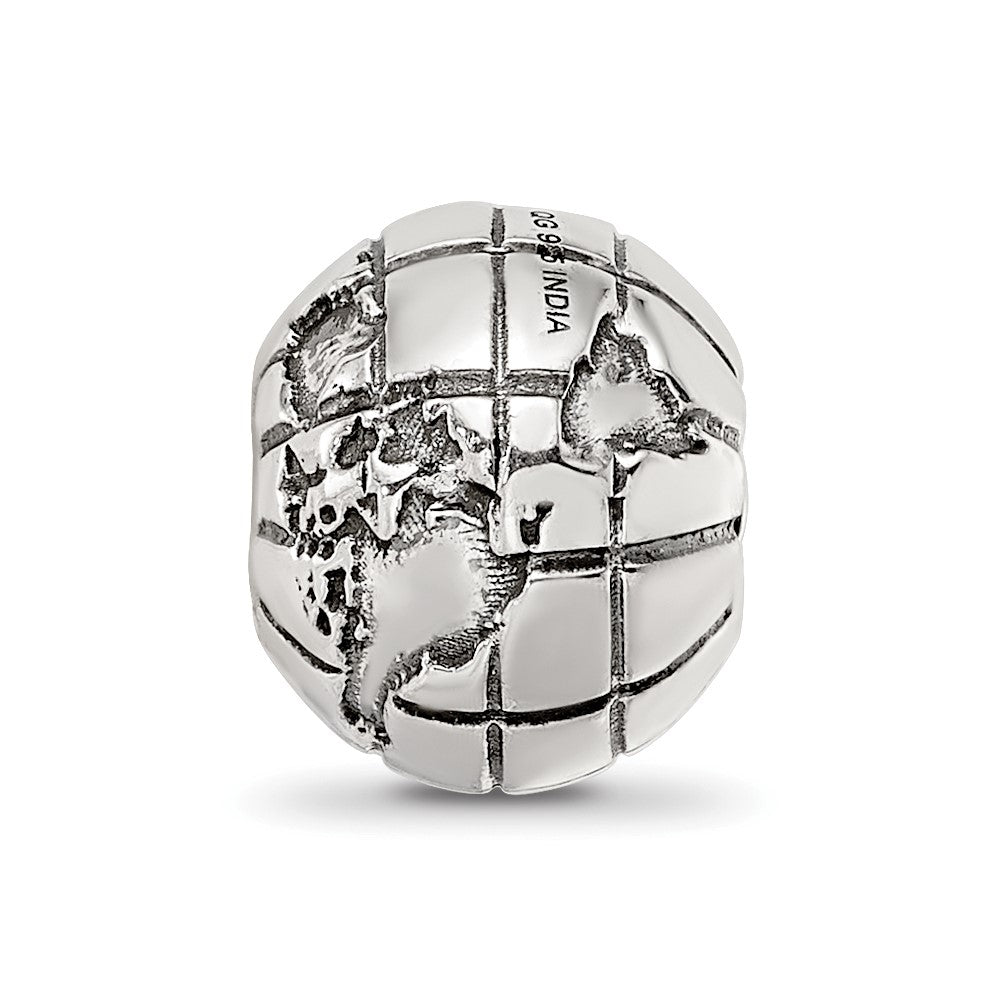 Sterling Silver Reflections Antiqued Globe Pattern Bead