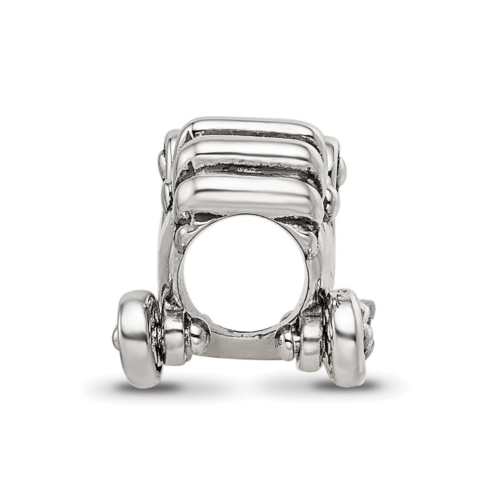Sterling Silver Reflections Antiqued Carriage Moveable Wheels Bead