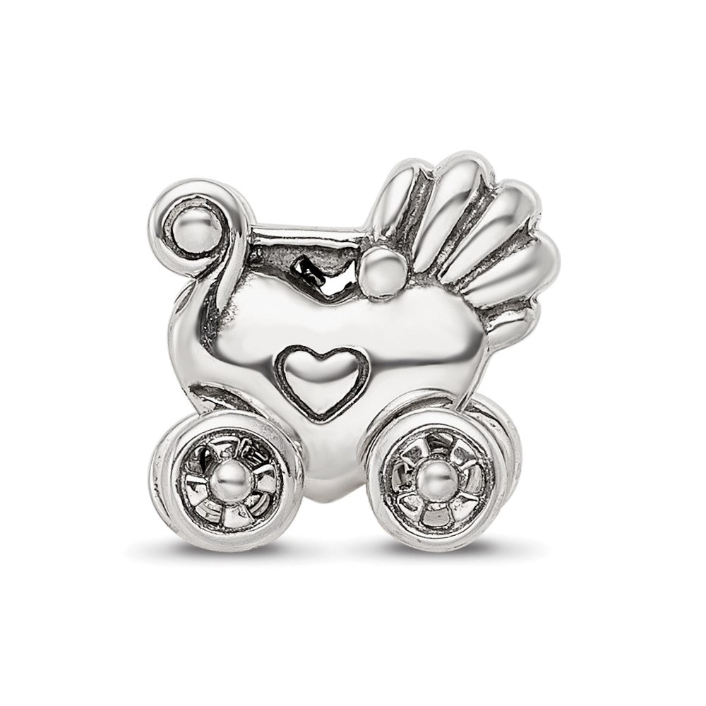 Sterling Silver Reflections Antiqued Carriage Moveable Wheels Bead
