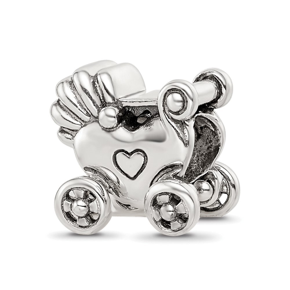 Sterling Silver Reflections Antiqued Carriage Moveable Wheels Bead