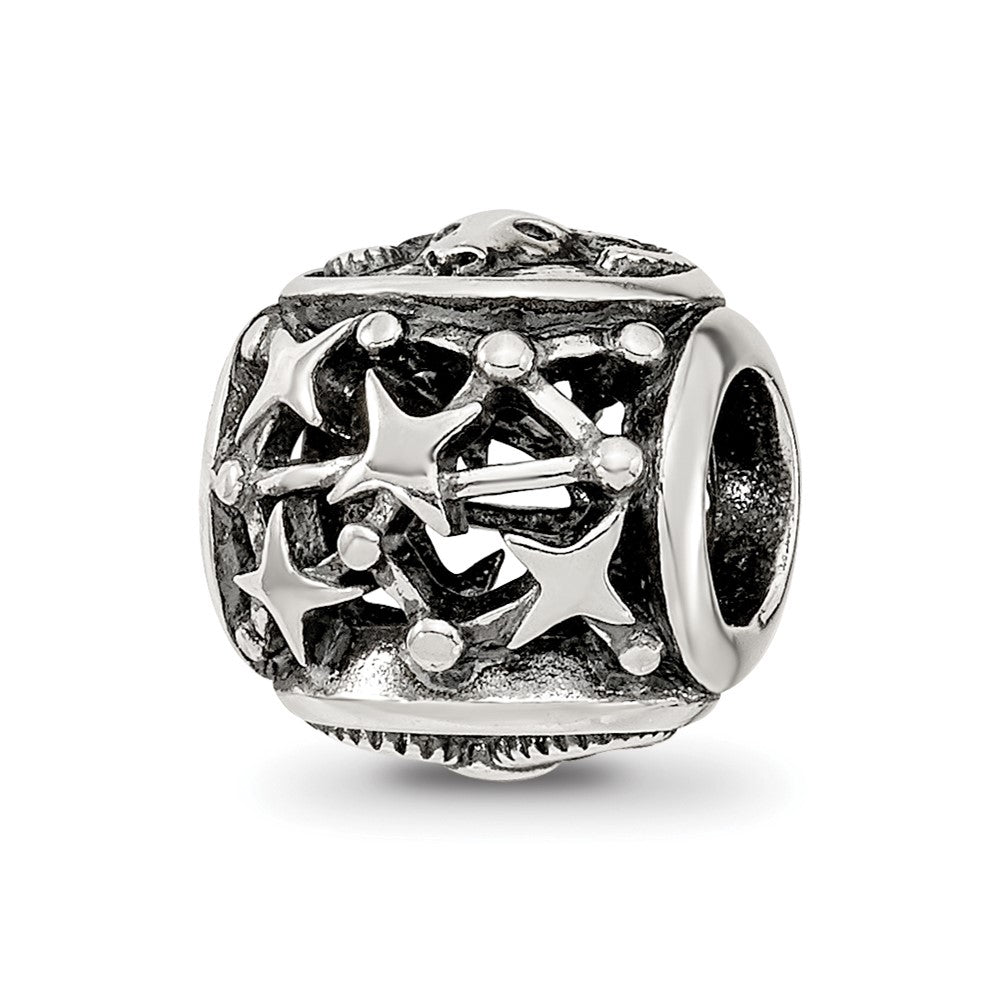Sterling Silver Reflections Antiqued Zodiac Aries Bead