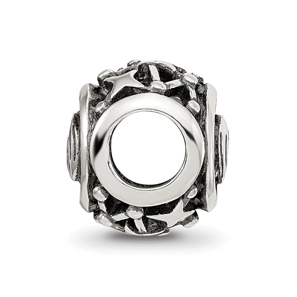 Sterling Silver Reflections Antiqued Zodiac Gemini Bead
