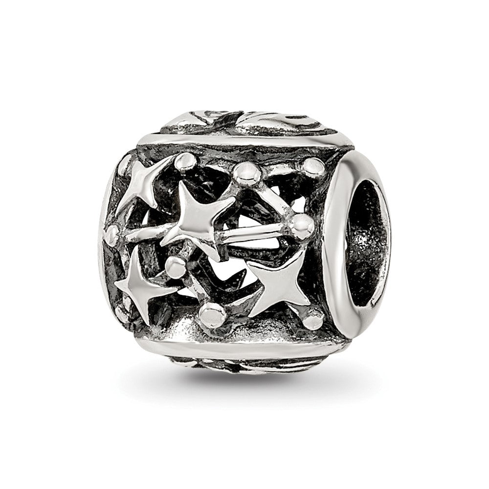 Sterling Silver Reflections Antiqued Zodiac Gemini Bead