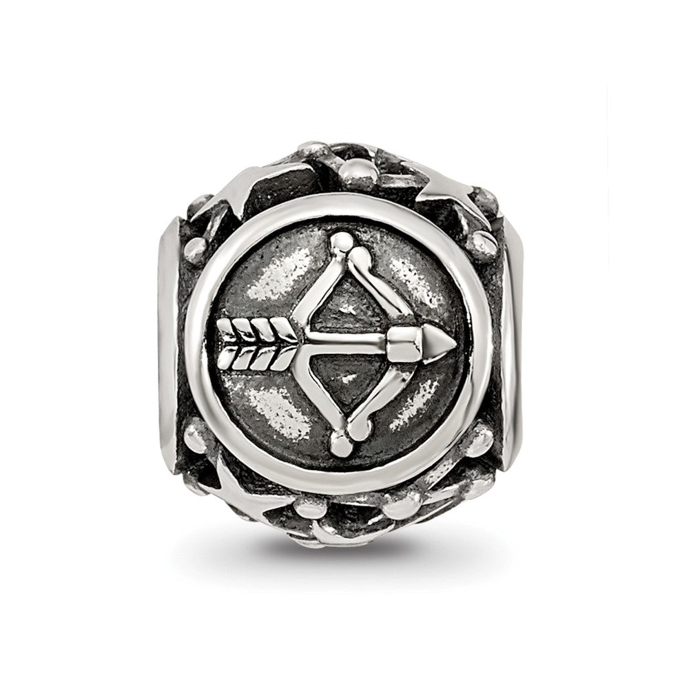 Sterling Silver Reflections Antiqued Zodiac Sagittarius Bead
