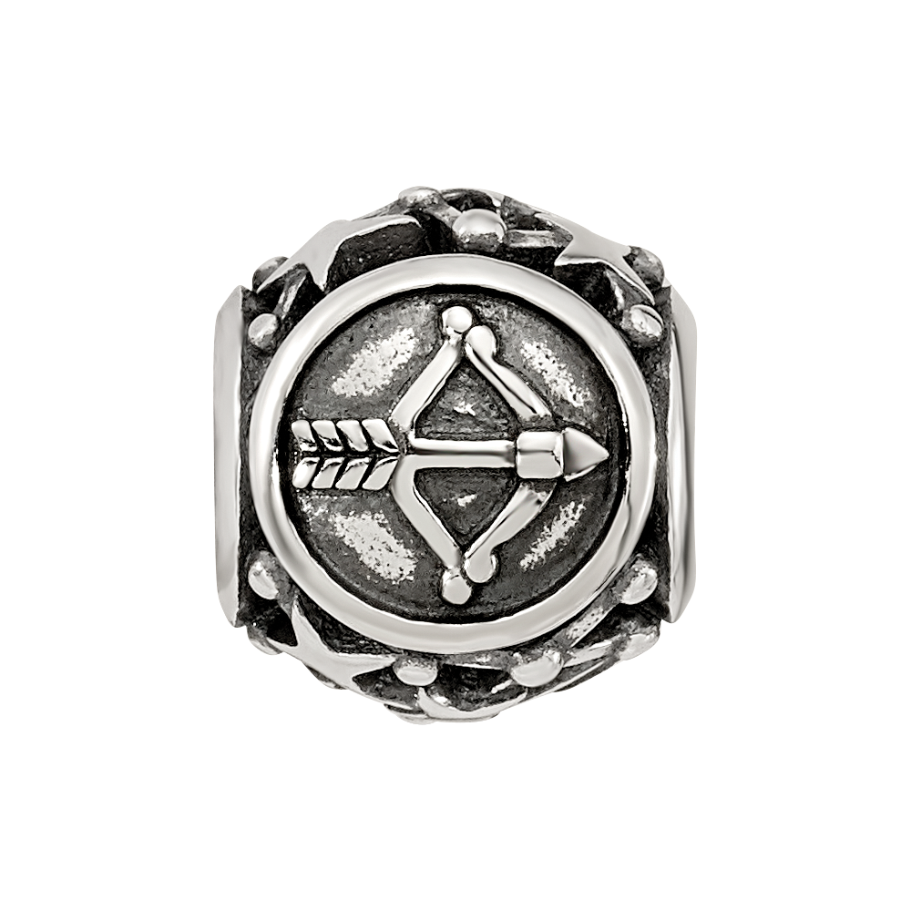 Sterling Silver Reflections Antiqued Zodiac Sagittarius Bead