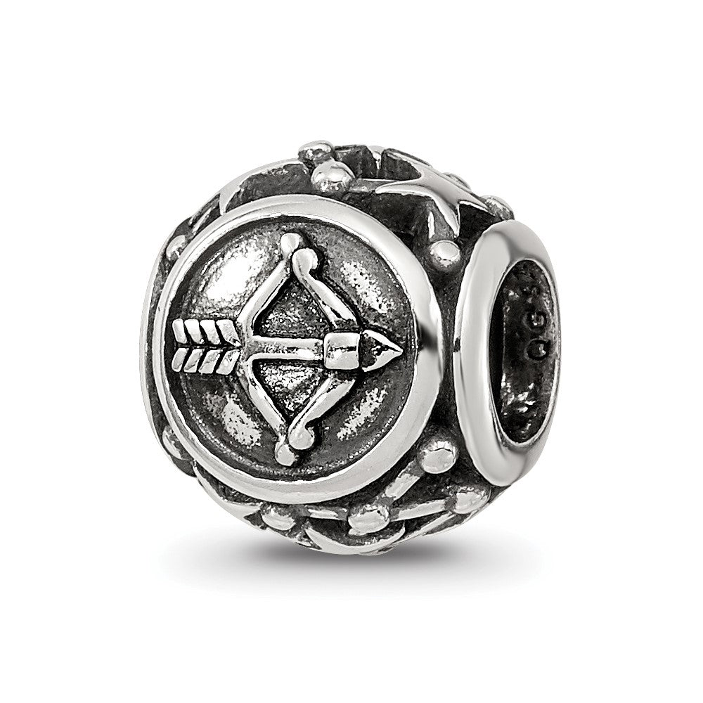 Sterling Silver Reflections Antiqued Zodiac Sagittarius Bead