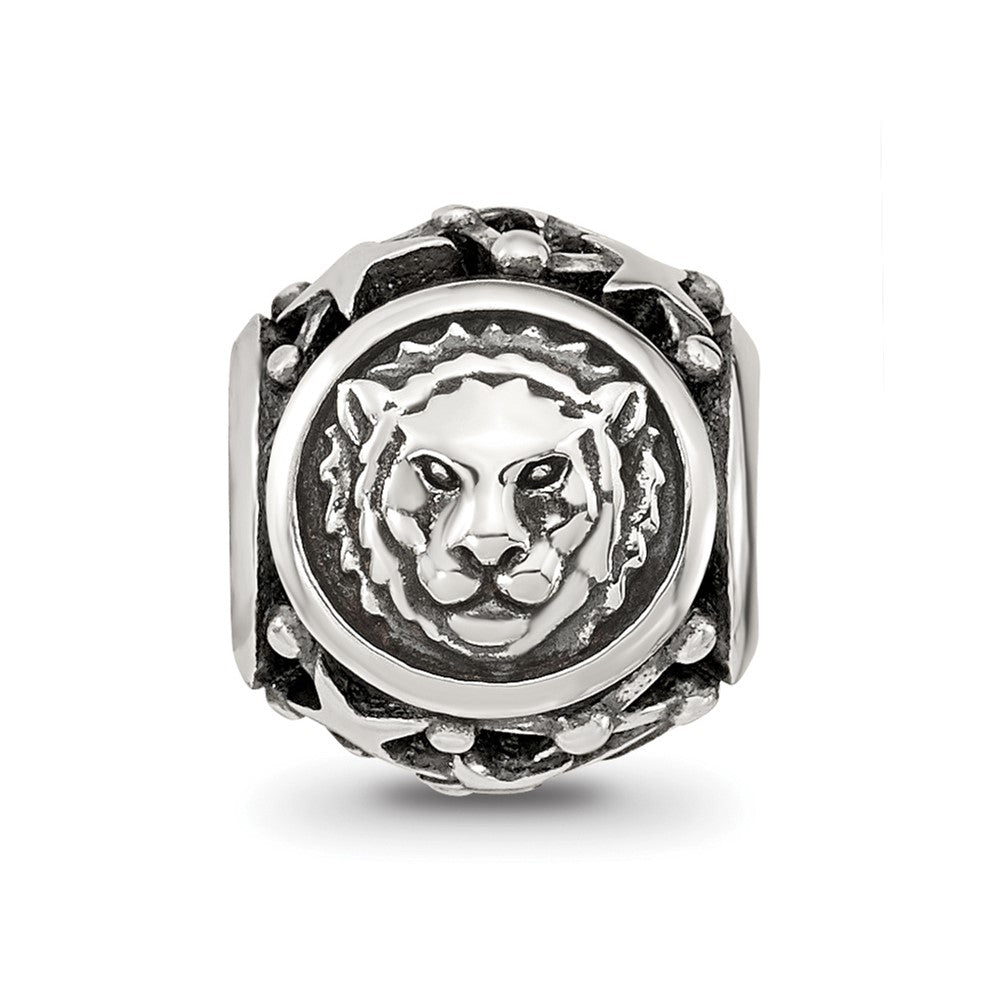 Sterling Silver Reflections Antiqued Zodiac Leo Bead