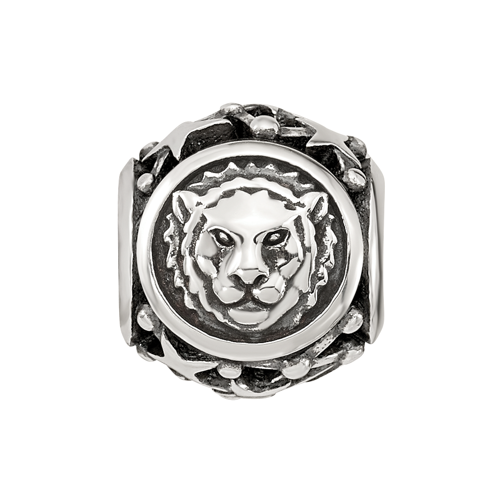 Sterling Silver Reflections Antiqued Zodiac Leo Bead
