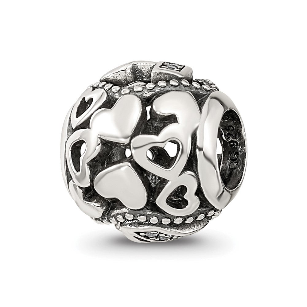 Sterling Silver Reflections CZ Letter A Bead