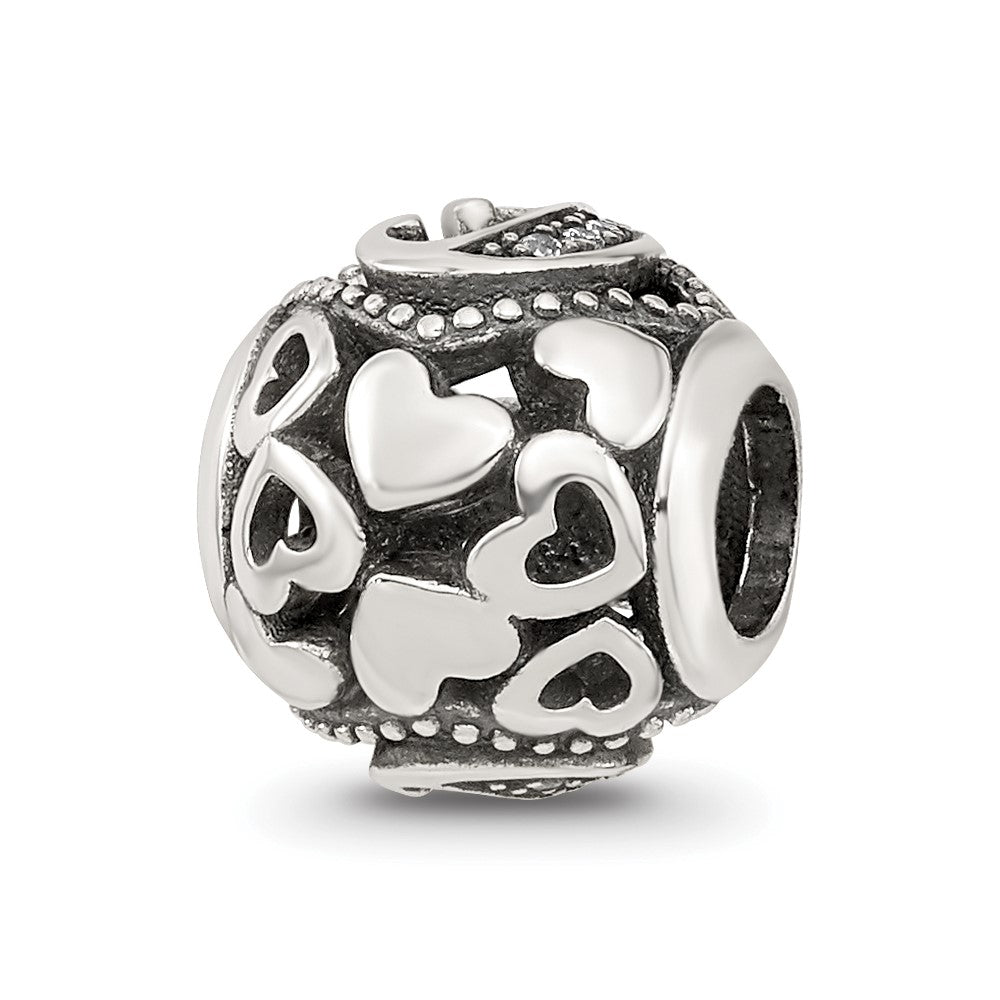 Sterling Silver Reflections CZ Letter C Bead