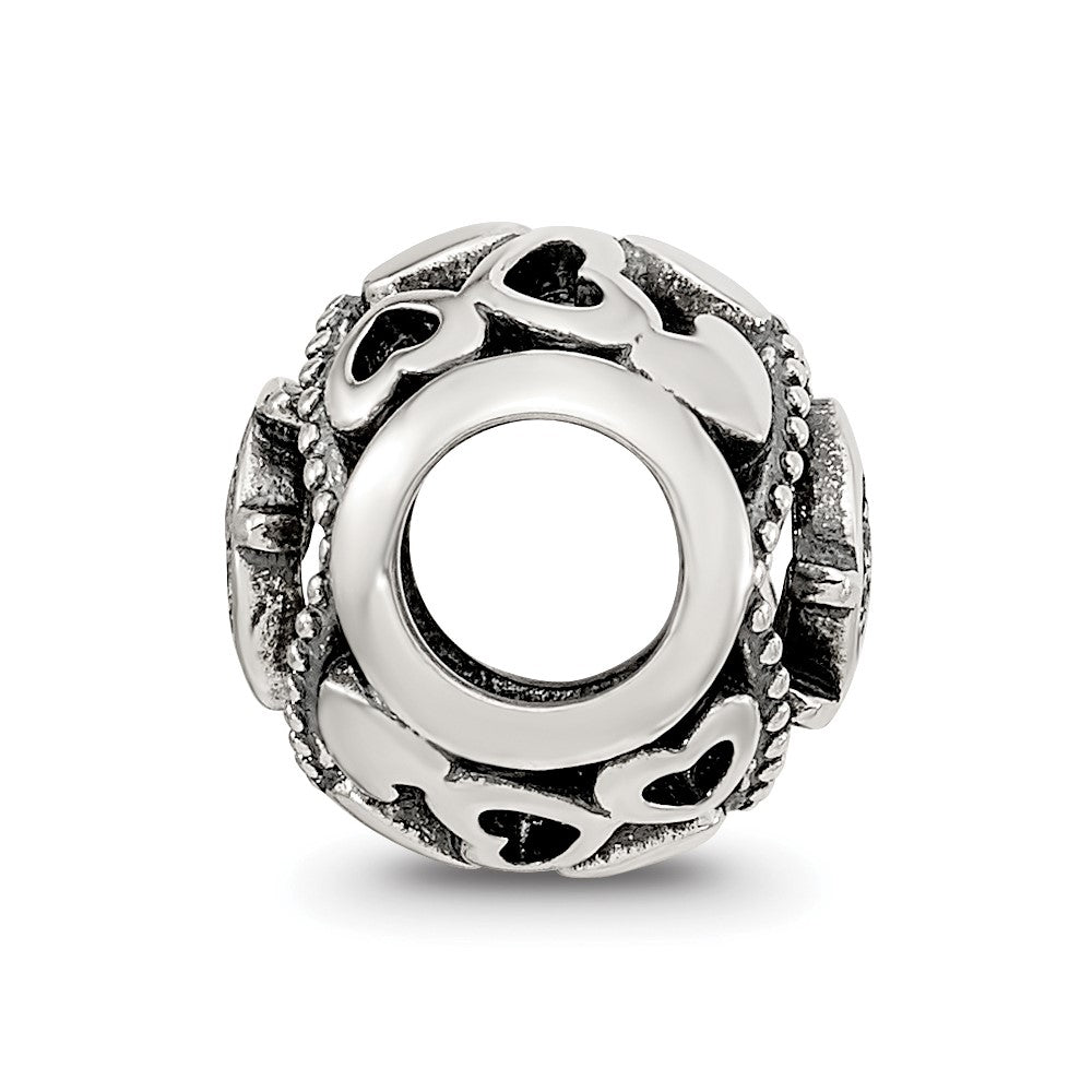 Sterling Silver Reflections CZ Letter F Bead