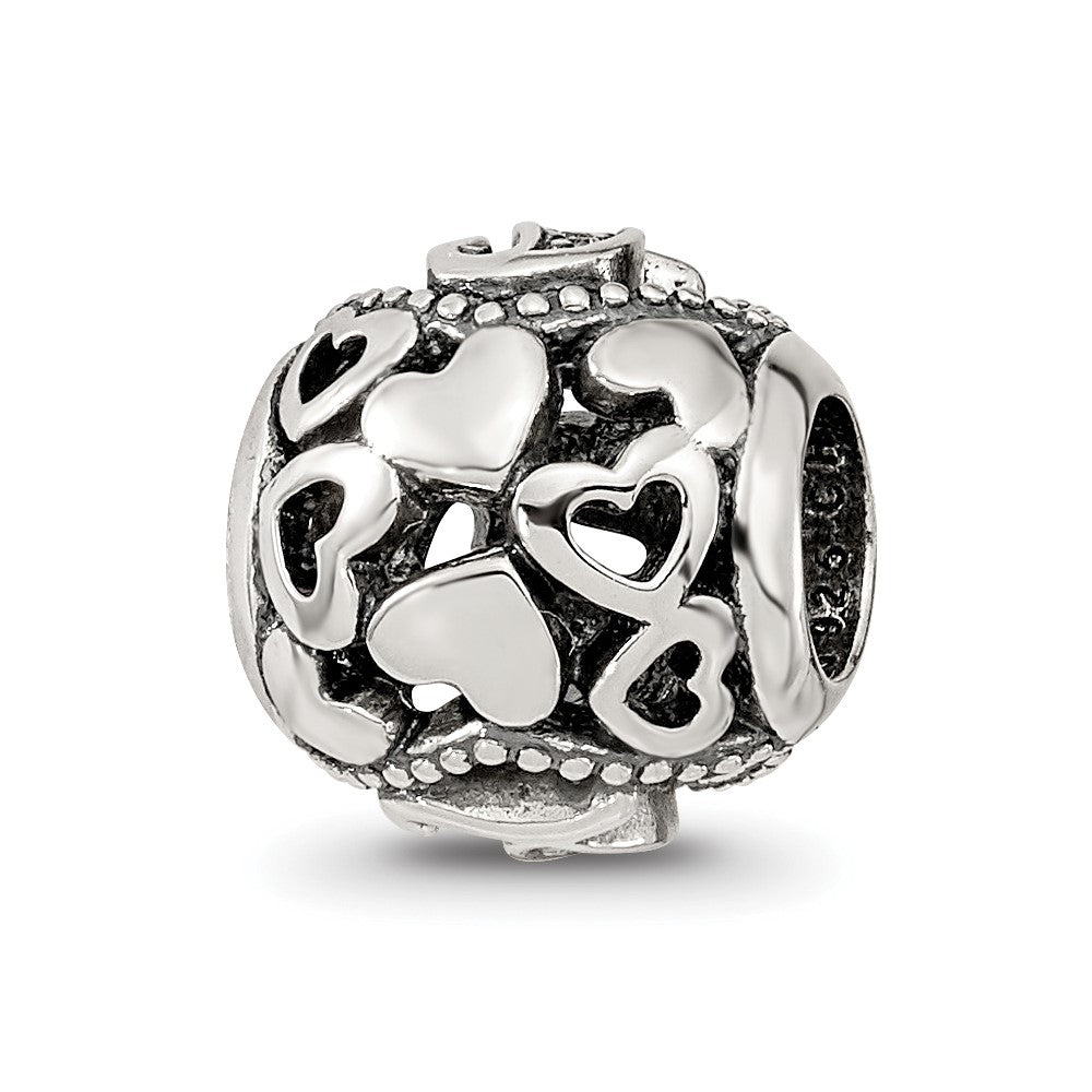 Sterling Silver Reflections CZ Letter T Bead