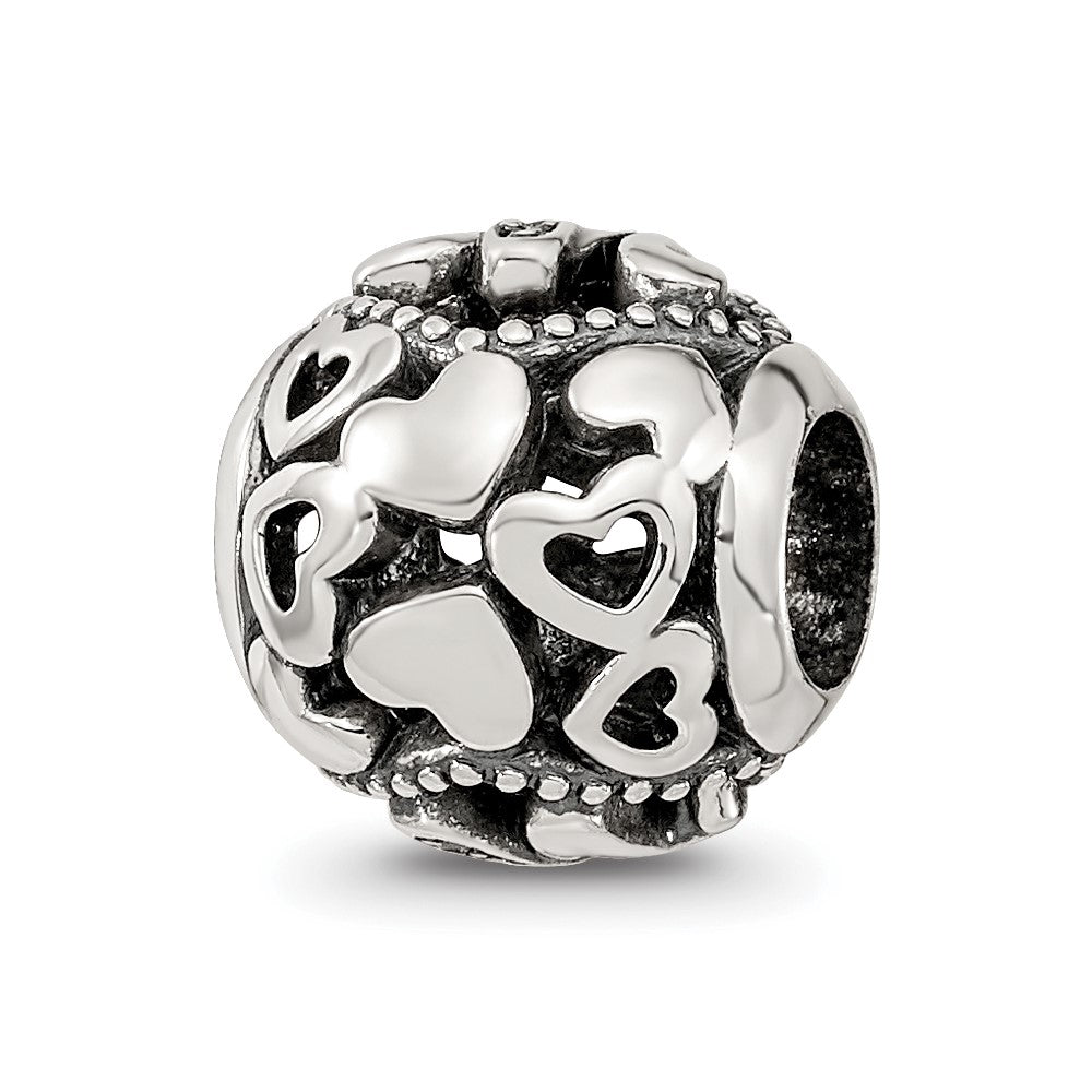 Sterling Silver Reflections CZ Letter M Bead