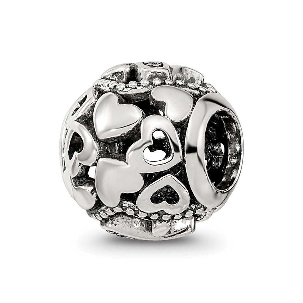Sterling Silver Reflections CZ Letter N Bead