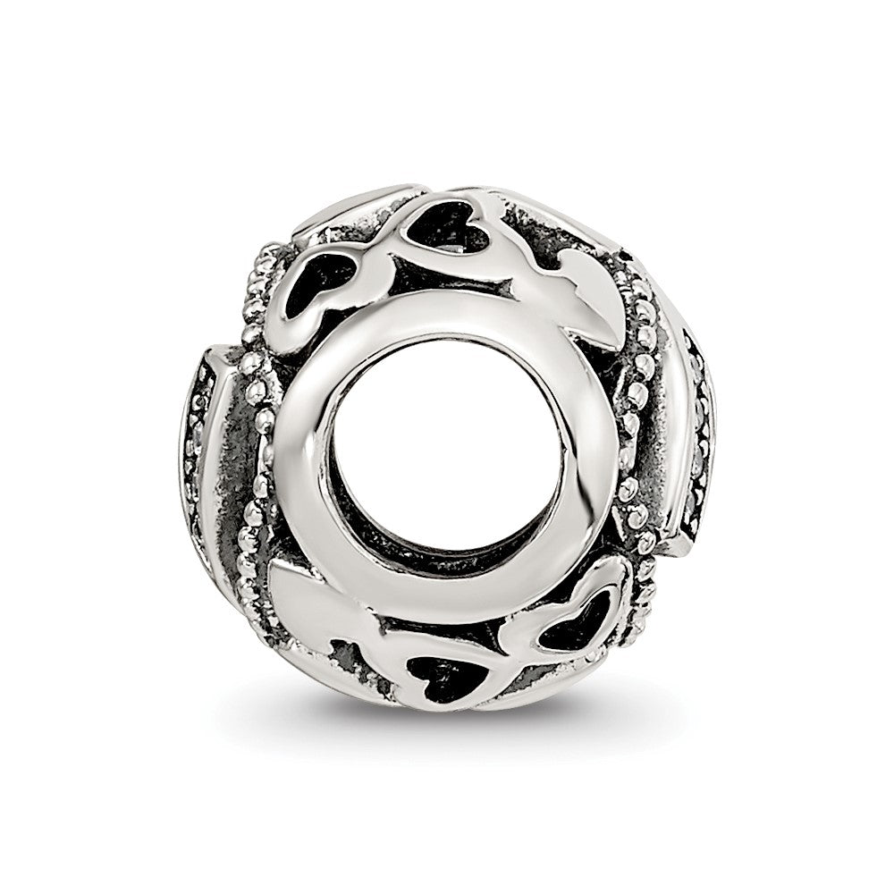 Sterling Silver Reflections CZ Letter V Bead