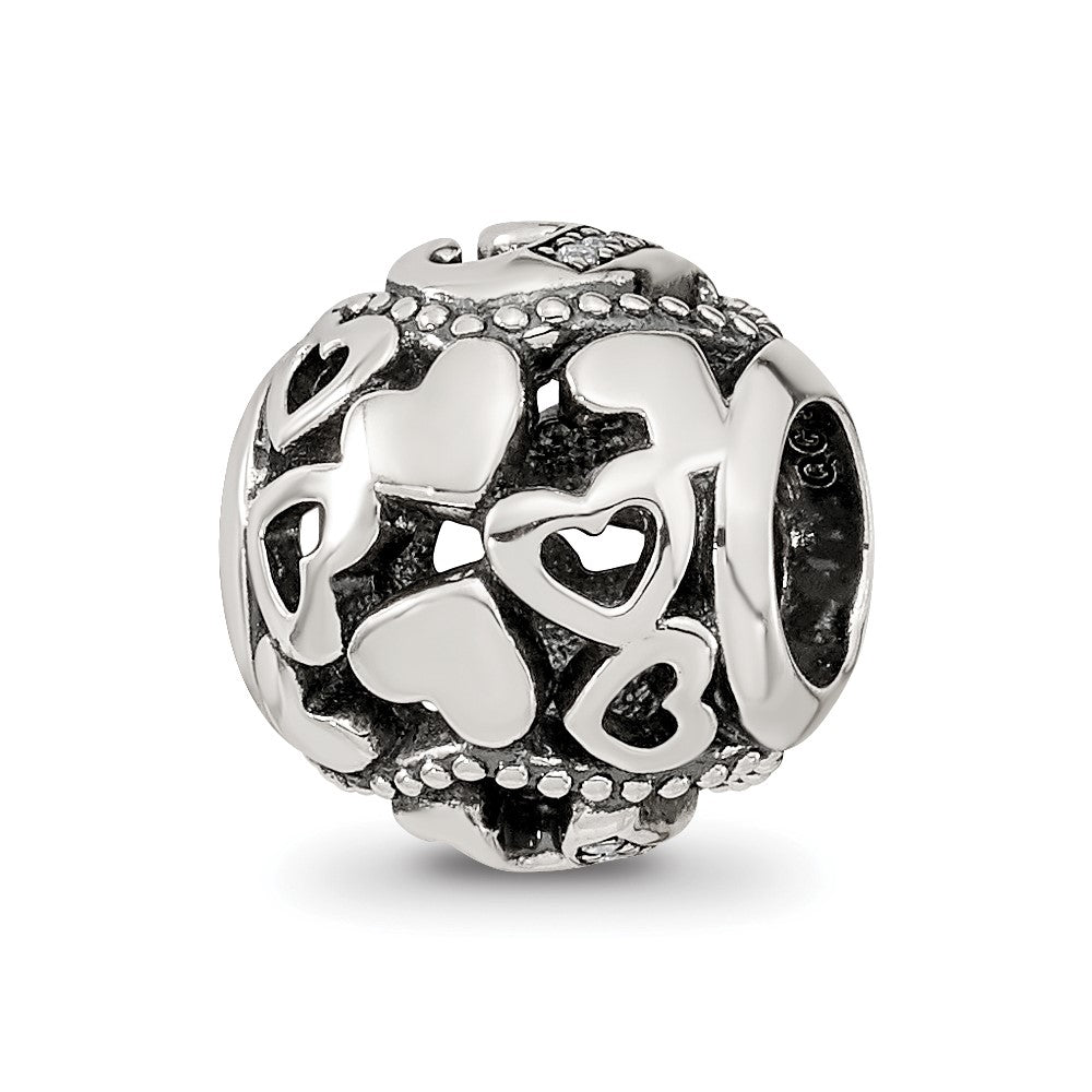 Sterling Silver Reflections CZ Letter Y Bead