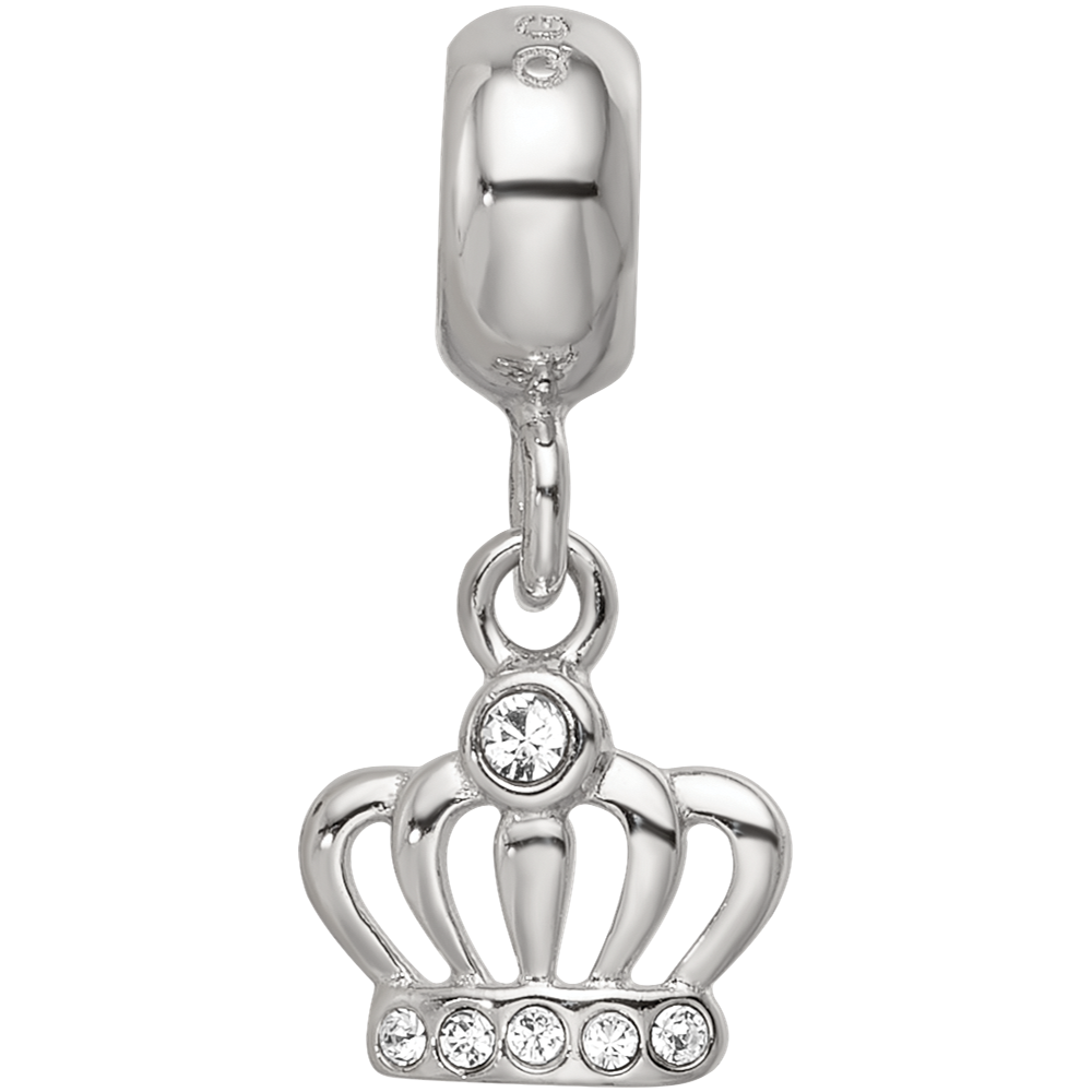 Sterling Silver Reflections Crystals Crown Dangle Bead