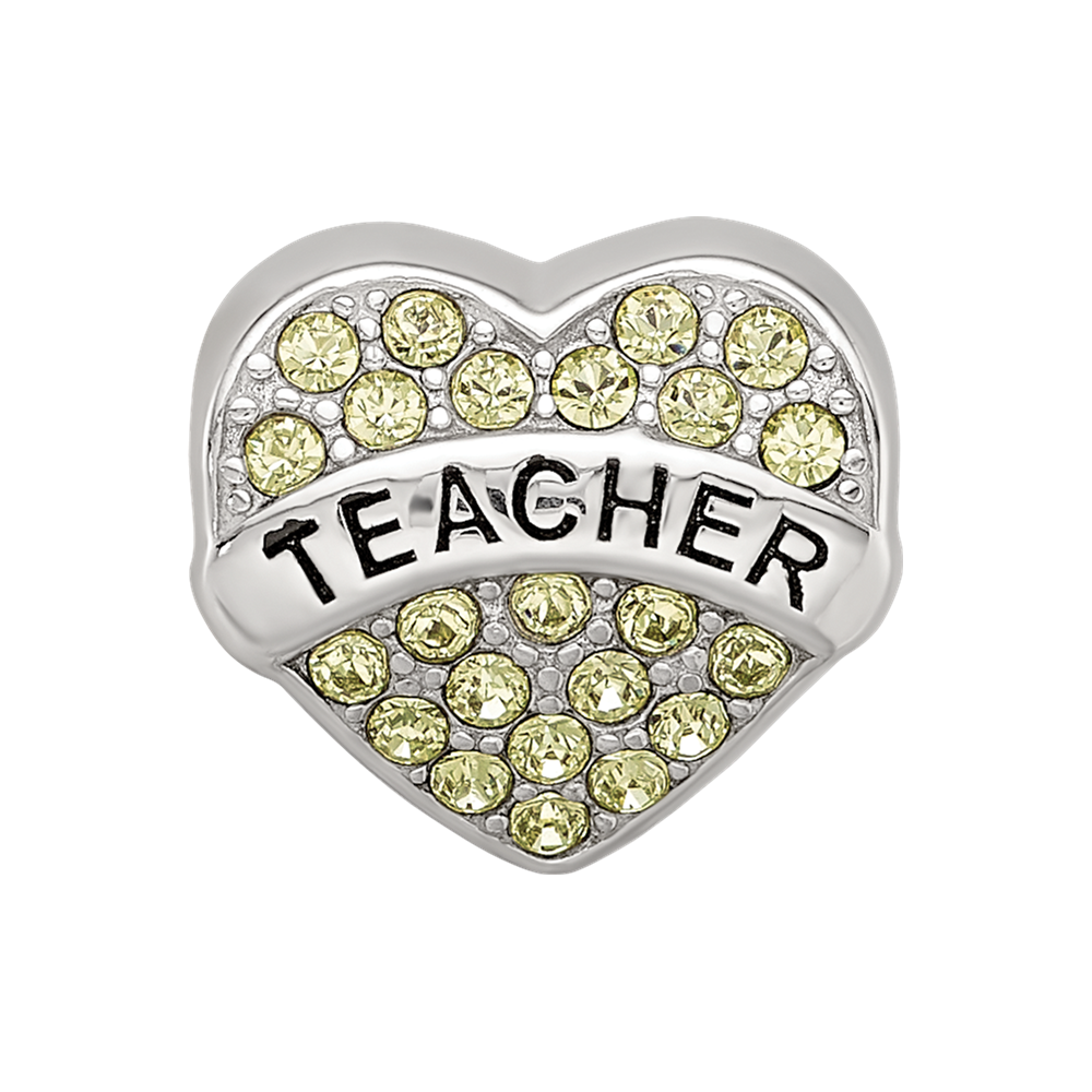 Sterling Silver Reflections Crystals Heart Bead