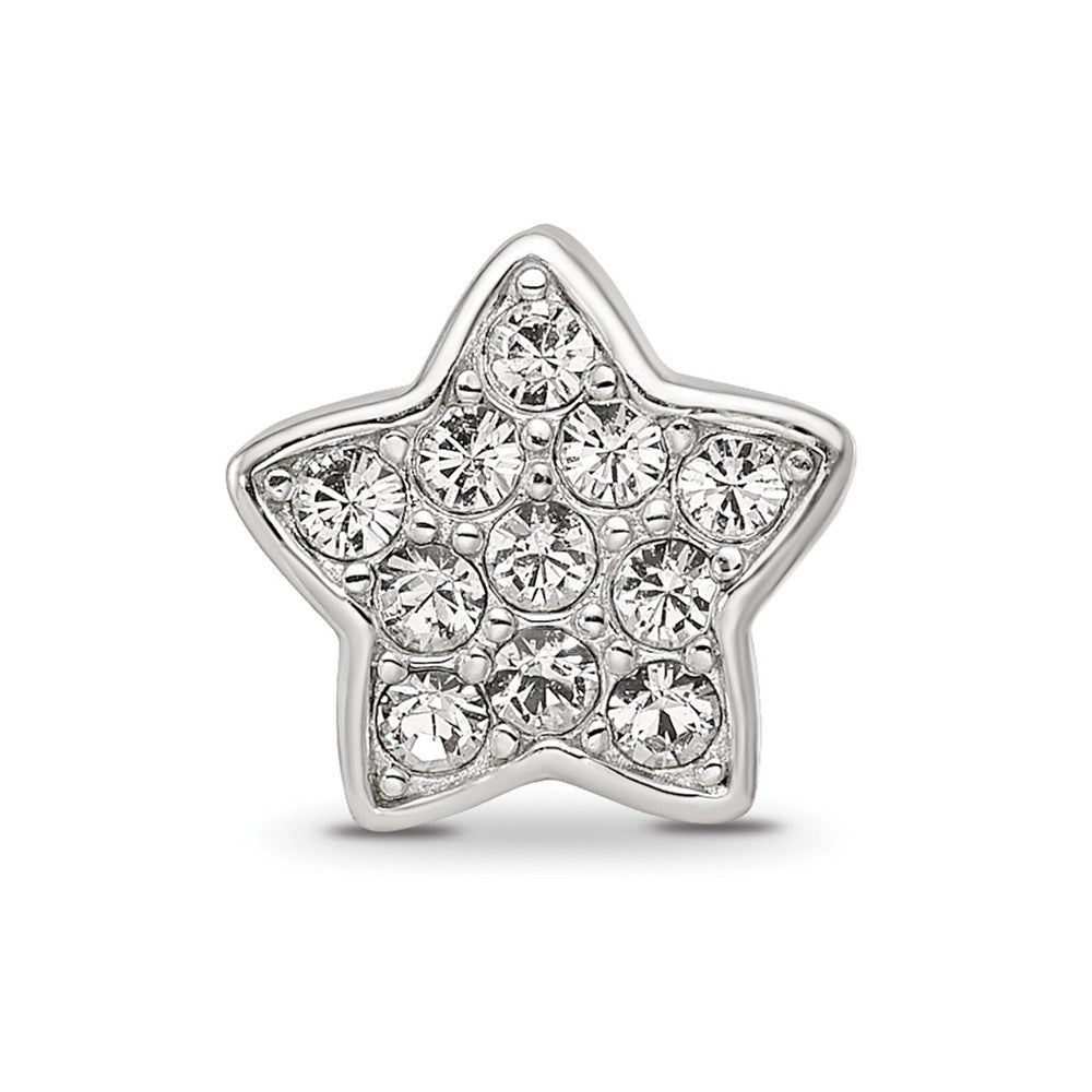 Sterling Silver Reflections Rhod-plated Crystals Star Bead
