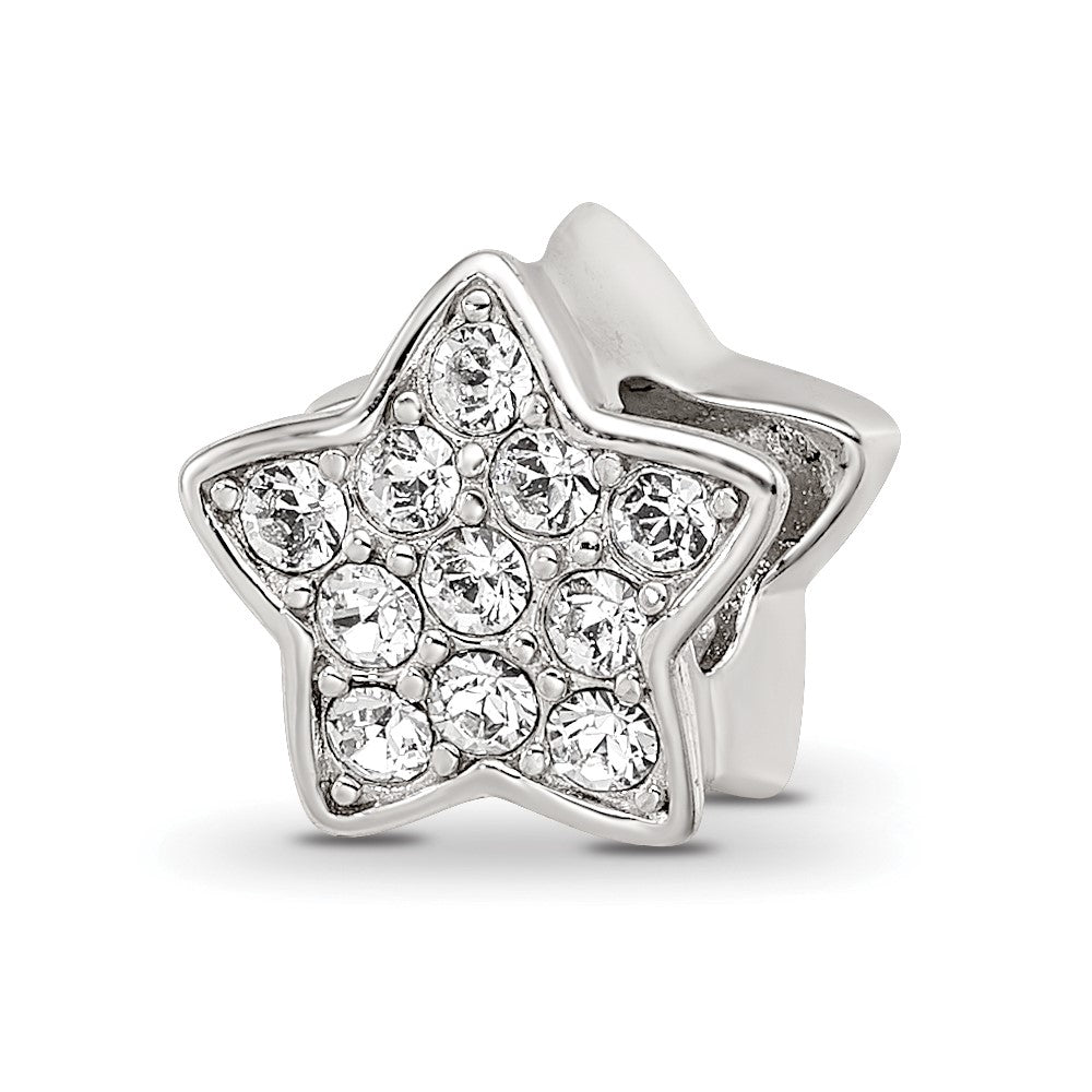 Sterling Silver Reflections Rhod-plated Crystals Star Bead