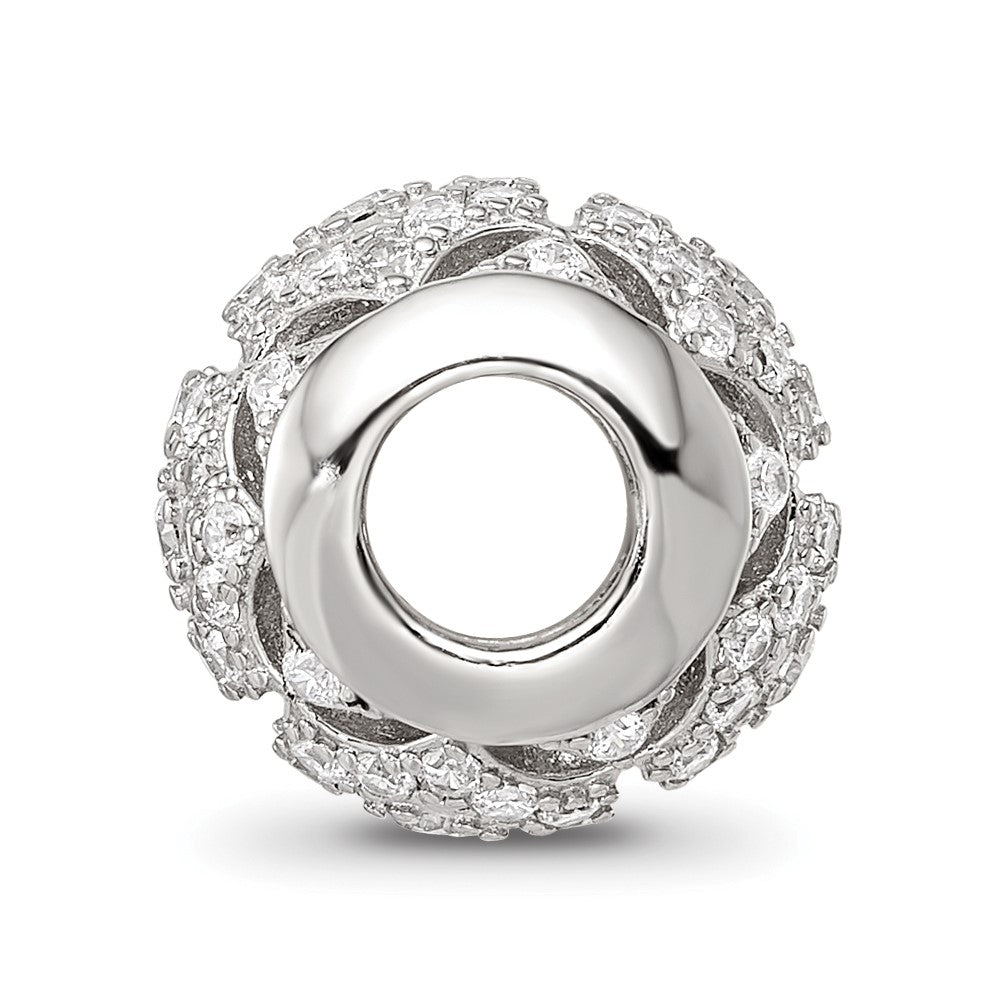 Sterling Silver Reflections Rhod-plated CZ Bead