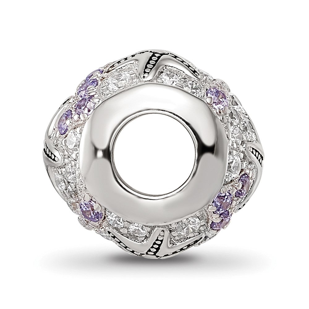 Sterling Silver Reflections Rhod-plated CZ Star Fish Bead