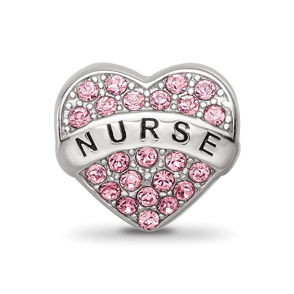 Sterling Silver Reflections Crystals Nurse Heart Bead