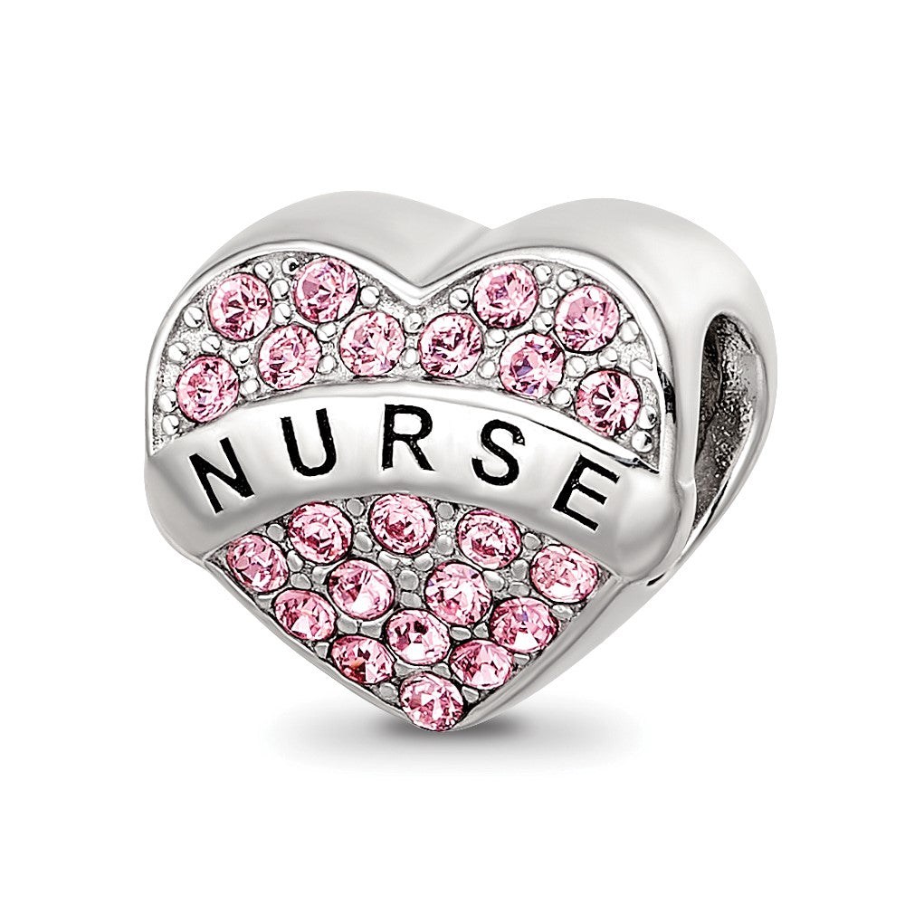 Sterling Silver Reflections Crystals Nurse Heart Bead