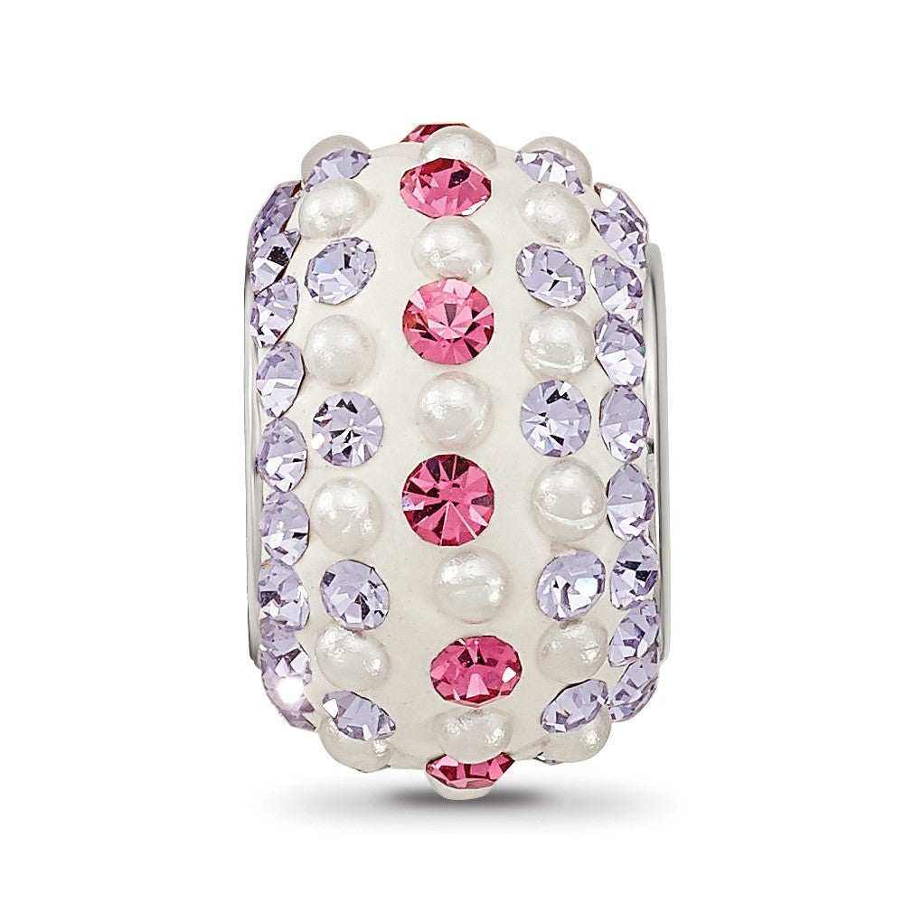 SS Reflections Rhod-pl Pink/Purple Preciosa Crystal & Imitation Pearl Bead