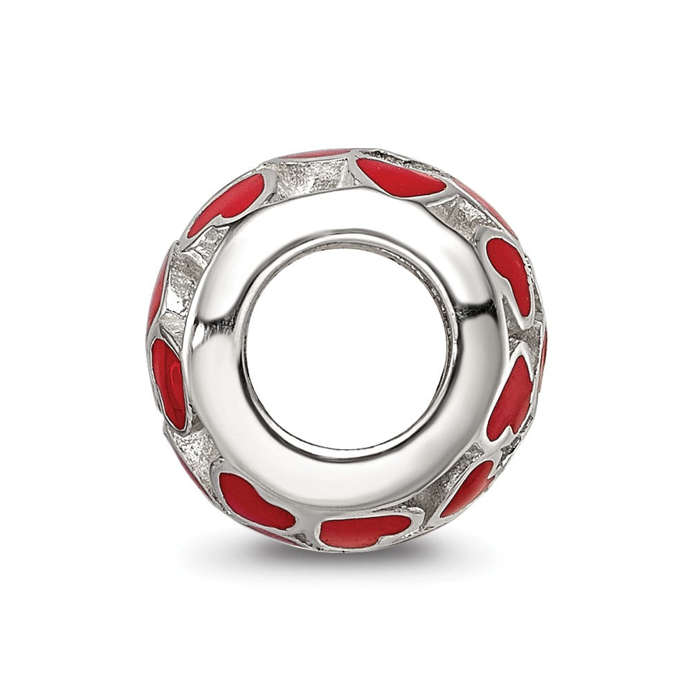 Sterling Silver Reflections Enamel Heart Bead