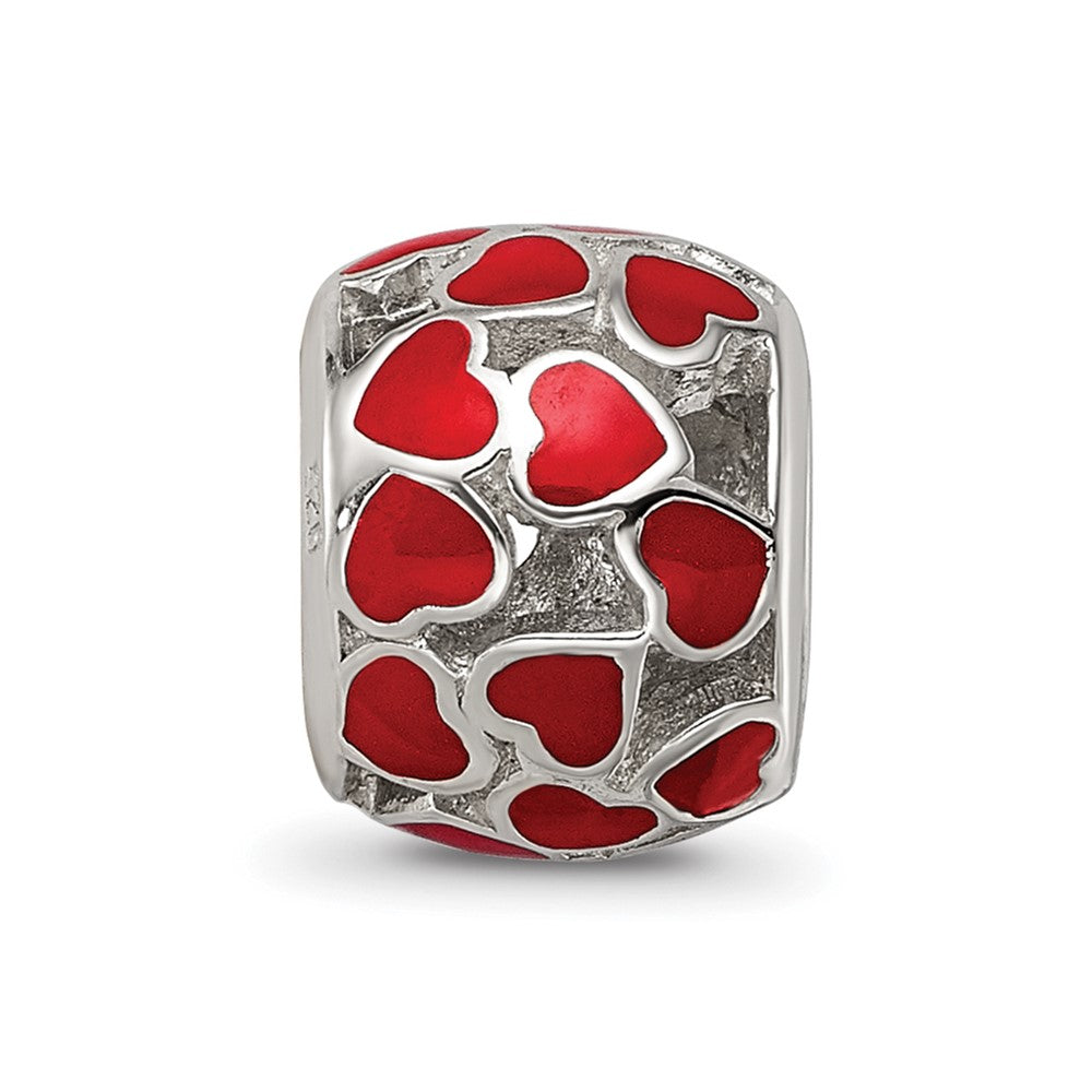Sterling Silver Reflections Enamel Heart Bead