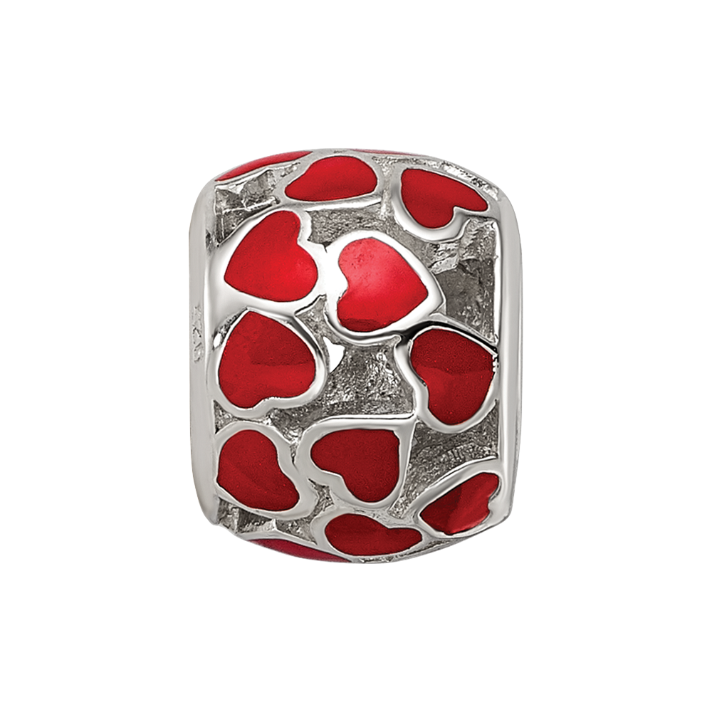 Sterling Silver Reflections Enamel Heart Bead