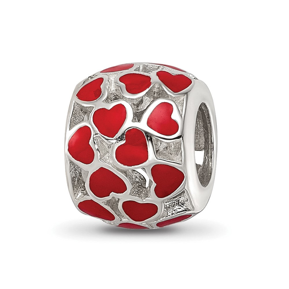 Sterling Silver Reflections Enamel Heart Bead