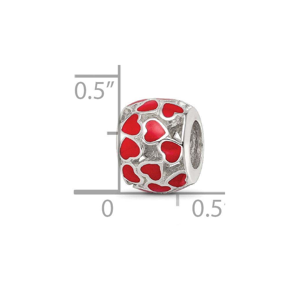 Sterling Silver Reflections Enamel Heart Bead
