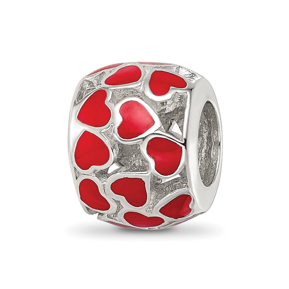 Sterling Silver Reflections Enamel Heart Bead