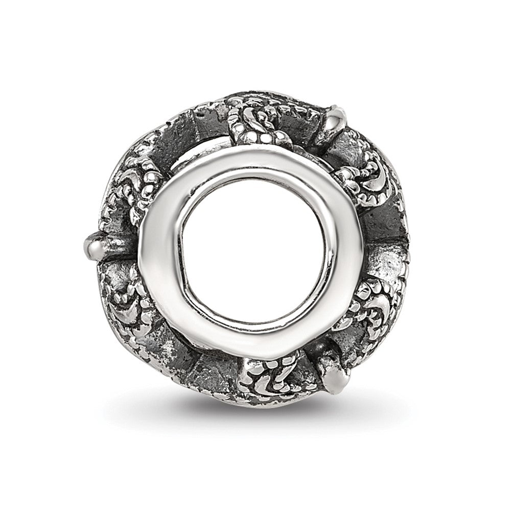 Sterling Silver Reflections Antiqued Fleur de Lis Bead
