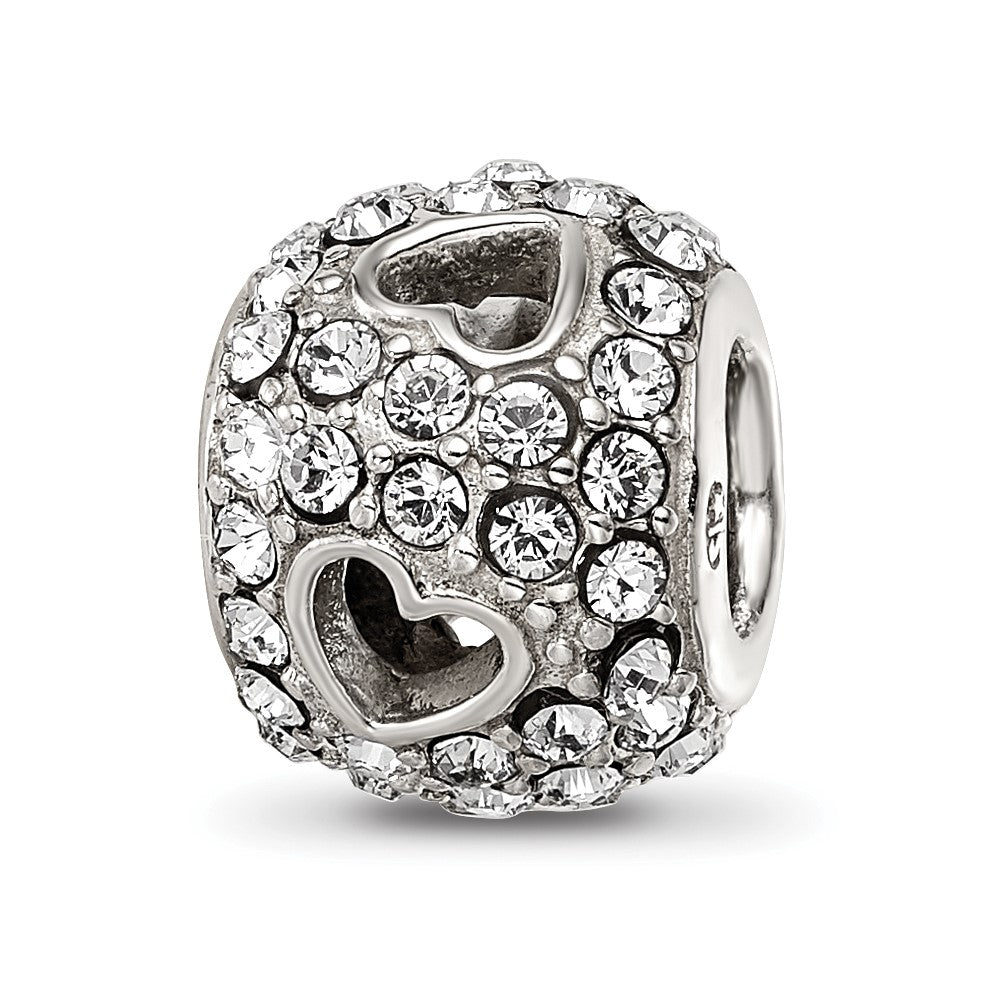 Sterling Silver Reflections Preciosa Crystal Heart Cut-Out Bead
