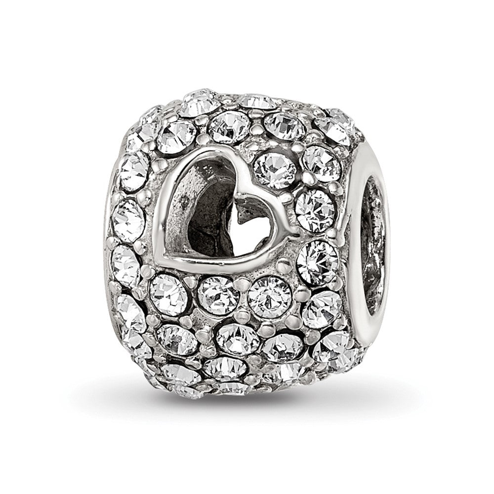 Sterling Silver Reflections Preciosa Crystal Heart Cut-Out Bead