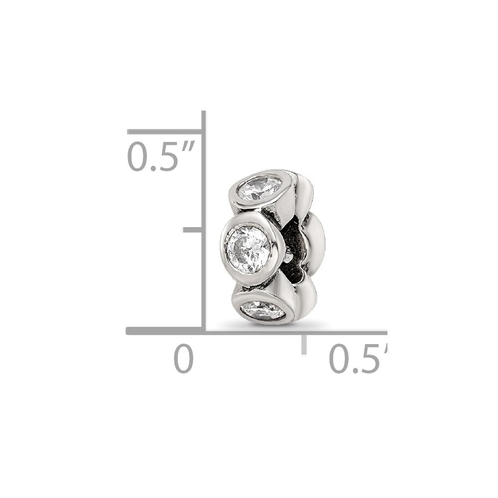 Sterling Silver Reflections CZ Bead