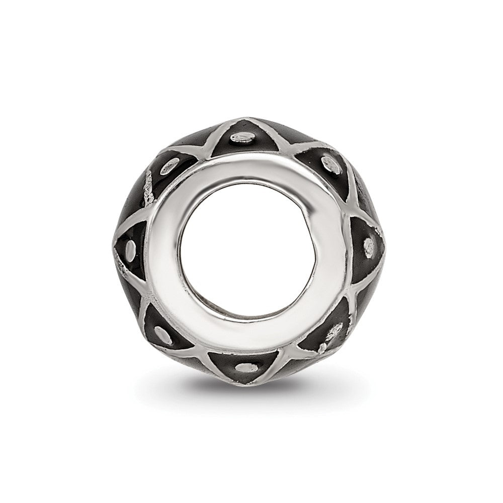 Sterling Silver Reflections Black Enamel Bead