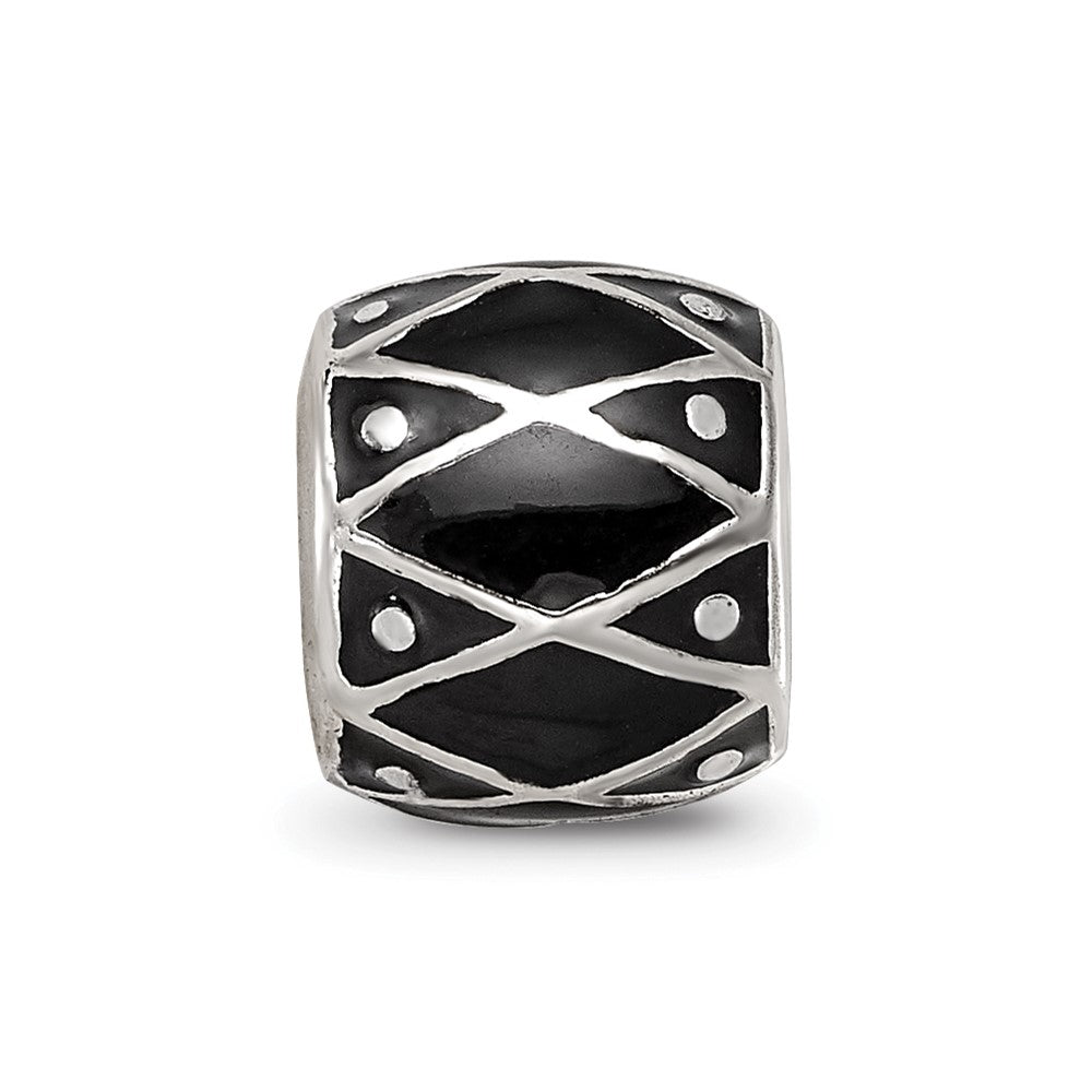 Sterling Silver Reflections Black Enamel Bead