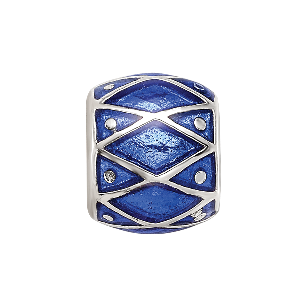 Sterling Silver Reflections Blue Enamel Bead