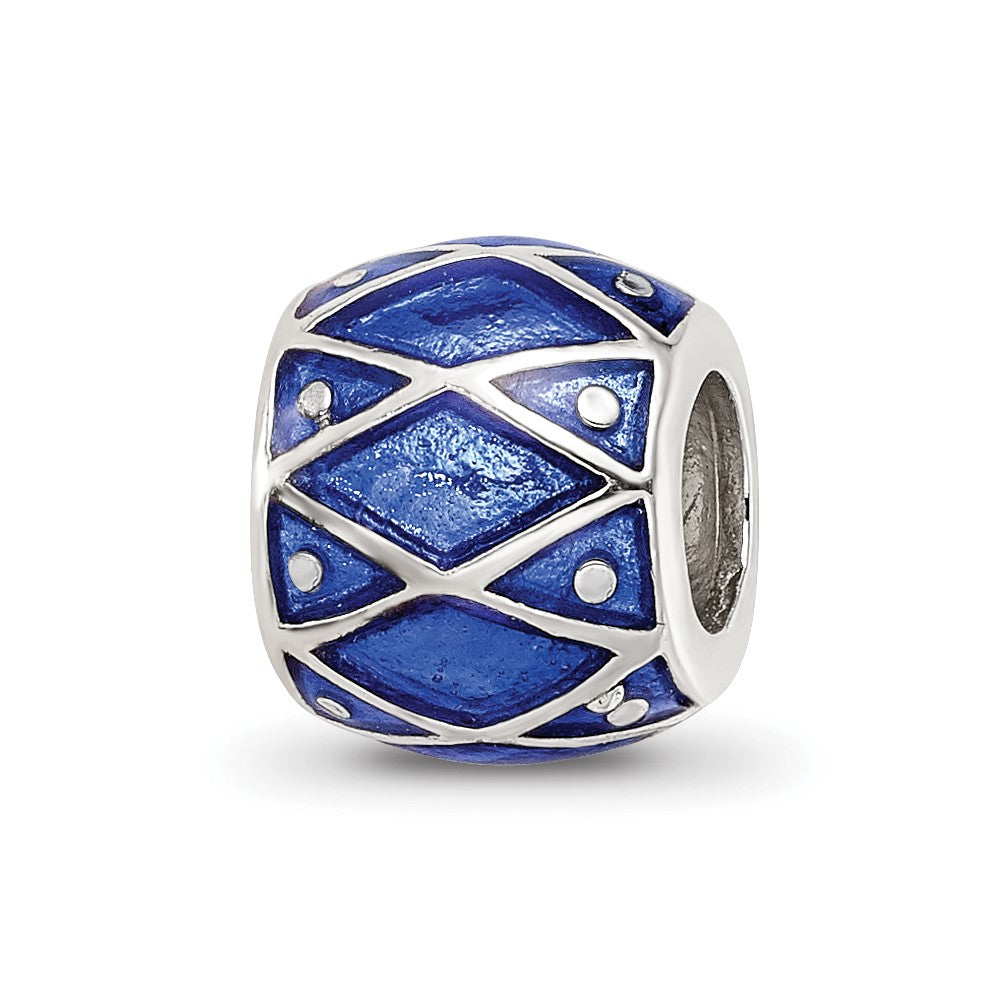 Sterling Silver Reflections Blue Enamel Bead