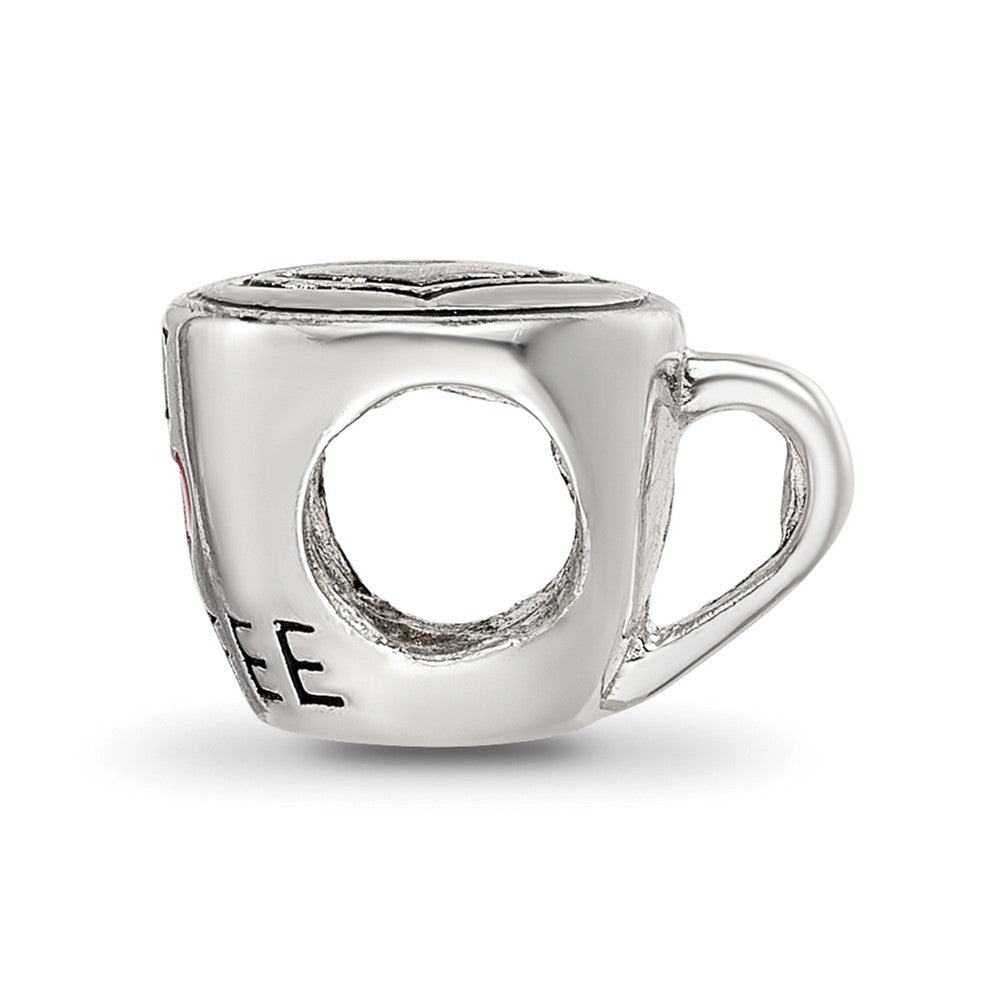 Sterling Silver Reflections Enamel I Heart Coffee Mug Bead