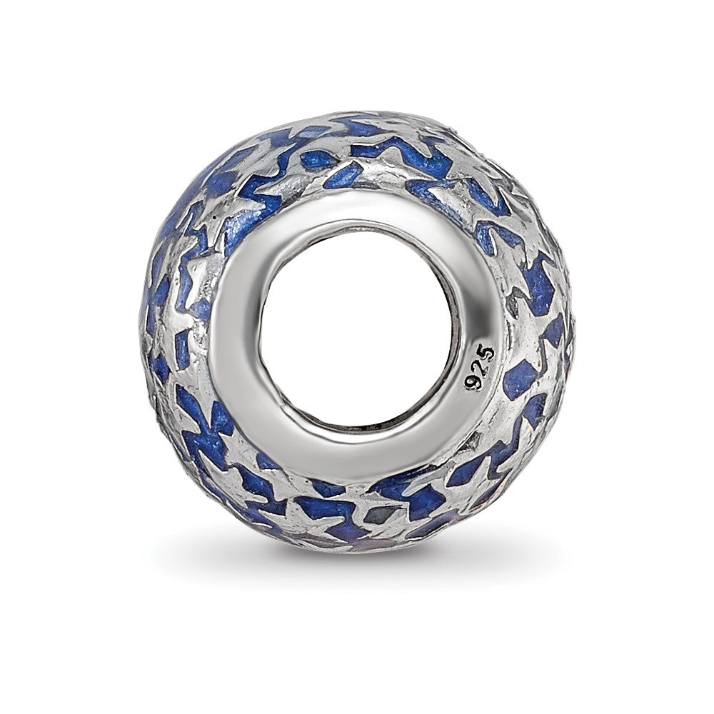 Sterling Silver Reflections Enamel Star Pattern Bead